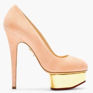 Brand new!~~Charlotte Olympia Suede Pink Pumps